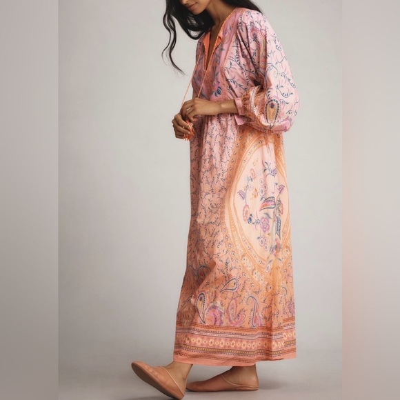 Farm Rio Long Sleeve Bohemian Kaftan Maxi Dress - Picture 3 of 15
